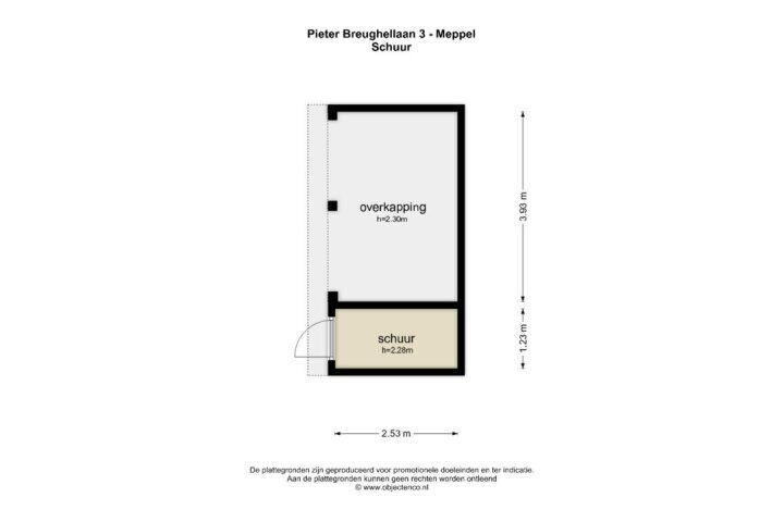 Plattegrond – Pieter Brueghellaan 3, Meppel