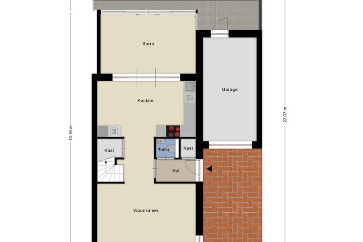 Plattegrond – Pieter Poststraat 26, Maastricht