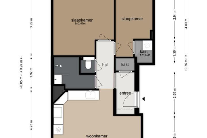 Plattegrond – Pieter van der Doesstraat 9 1, Amsterdam