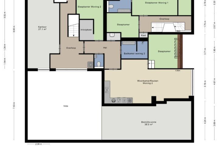 Plattegrond – Pieter Zeemanstraat 25 A, Wijchen