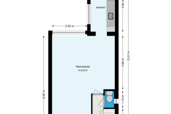 Plattegrond – Piet Heinstraat 17, Sliedrecht