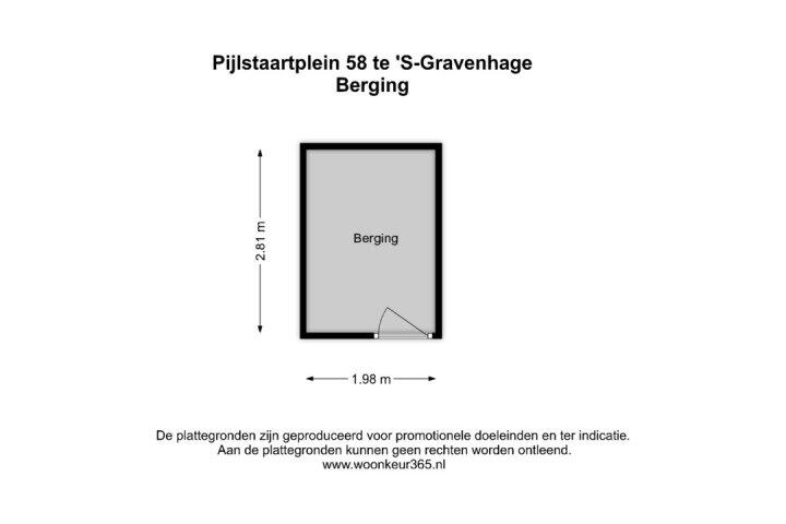 Plattegrond – Pijlstaartplein 58, 's-gravenhage