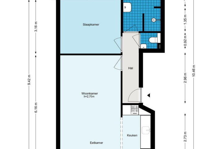 Plattegrond – Pijnackerstraat 10 1, Amsterdam