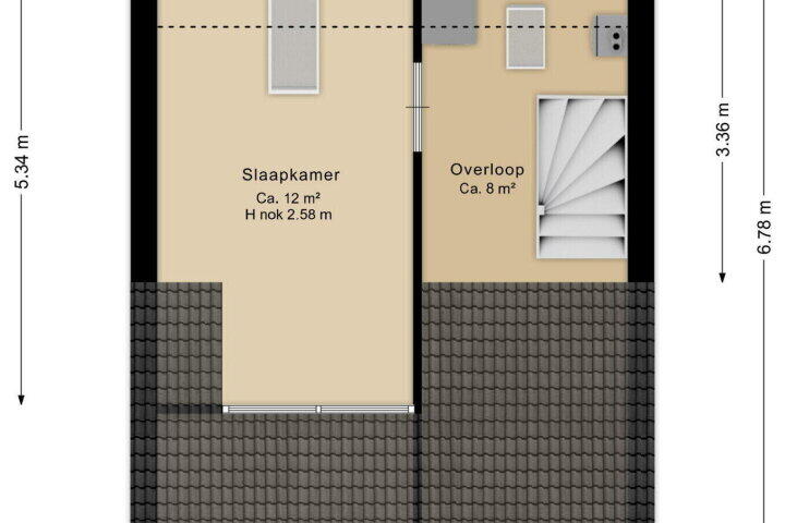 Plattegrond – Planetenlaan 58, Assen