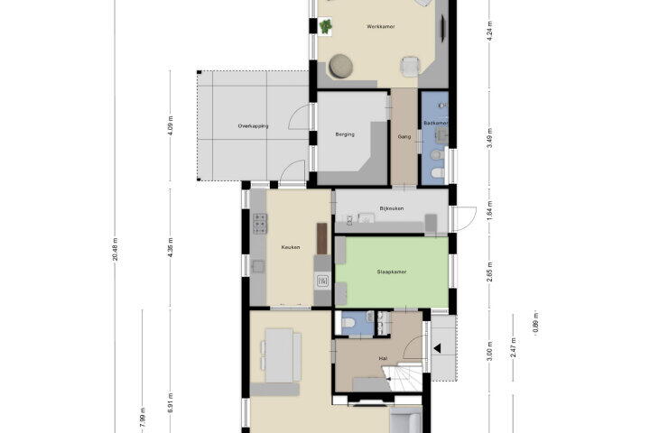 Plattegrond – Platinadijk 66, Roosendaal