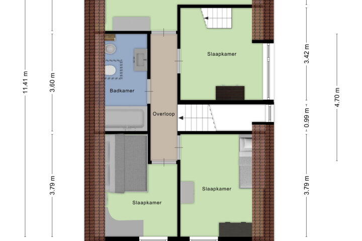 Plattegrond – Platinadijk 66, Roosendaal