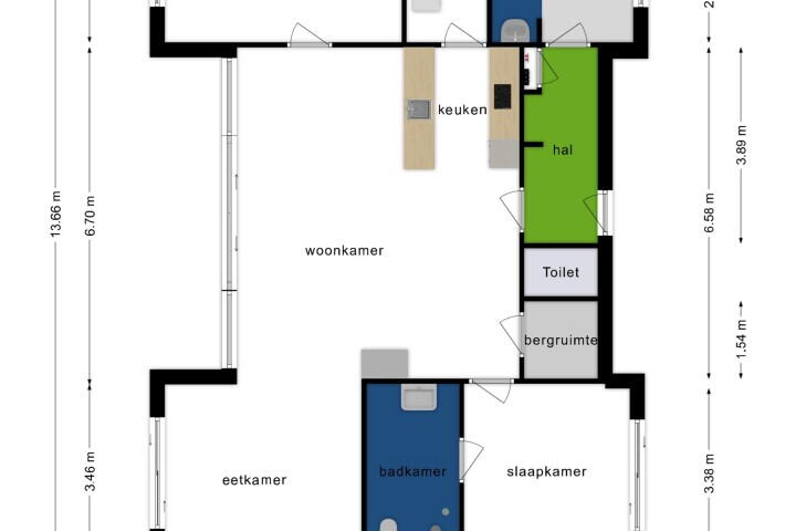 Plattegrond – Pluvierenweg 9 432, Zeewolde