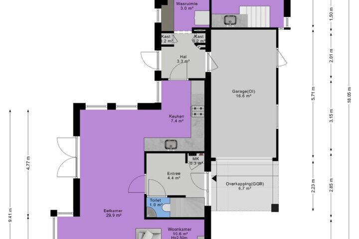 Plattegrond – Podzolhamel 1, Assen