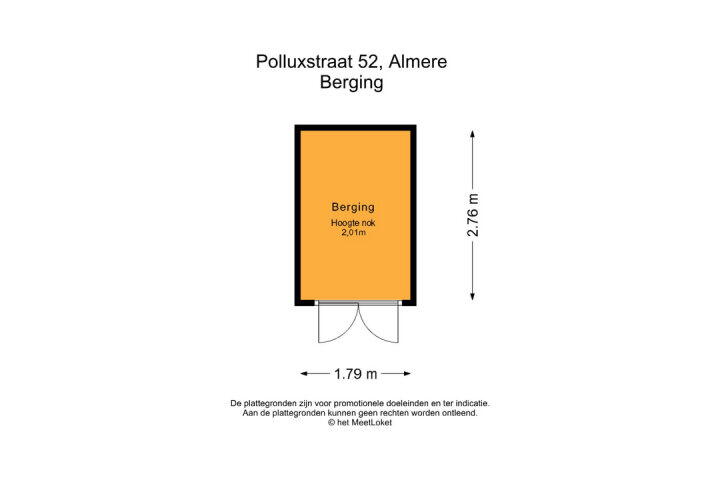 Plattegrond – Polluxstraat 52, Almere