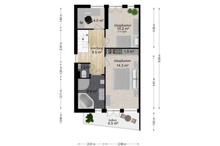 Plattegrond – Pompejus 31, Wijk bij Duurstede
