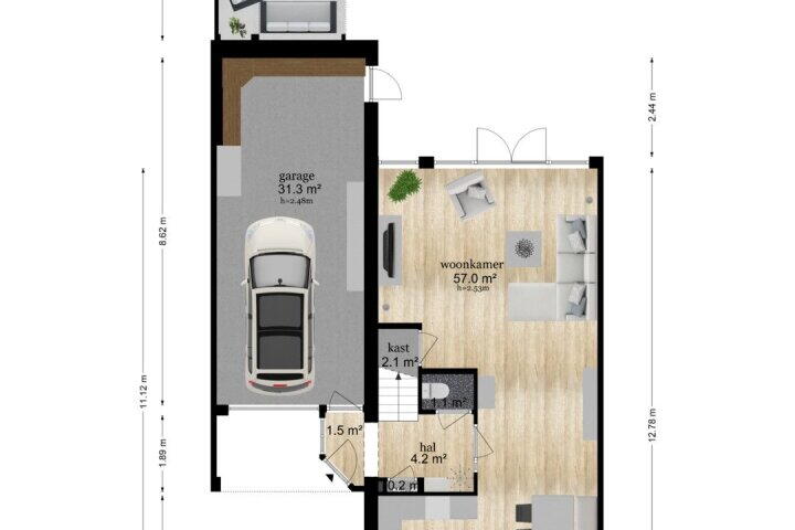 Plattegrond – Pompejus 31, Wijk bij Duurstede