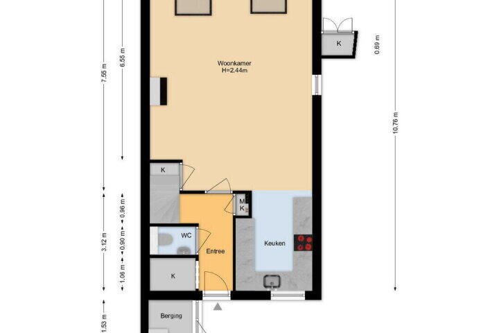 Plattegrond – Ponyweide 98, Zoetermeer