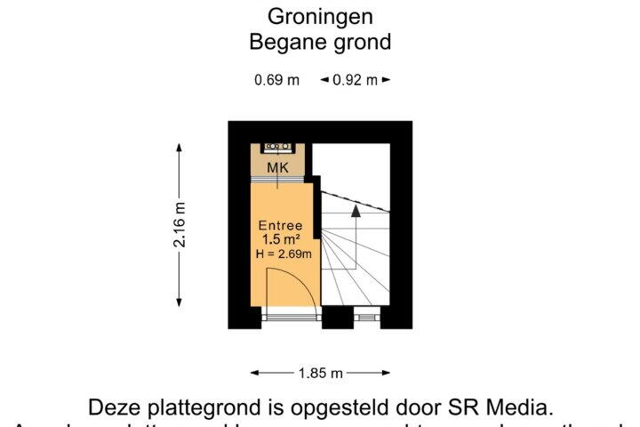 Plattegrond – Poortstraat 11 A, Groningen