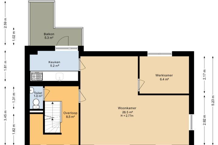 Plattegrond – Poortstraat 11 A, Groningen