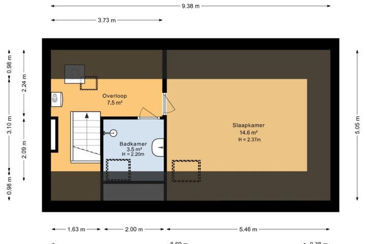 Plattegrond – Poortstraat 11 A, Groningen