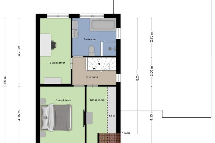 Plattegrond – Porfierdijk 29, Roosendaal