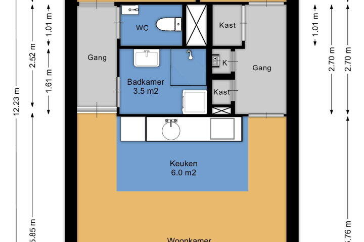 Plattegrond – Poseidonsingel 55 M, Almere
