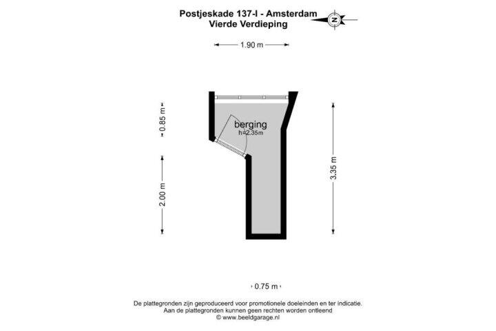 Plattegrond – Postjeskade 137 1, Amsterdam