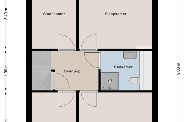 Plattegrond – Preistingestraat 35, Steenwijk