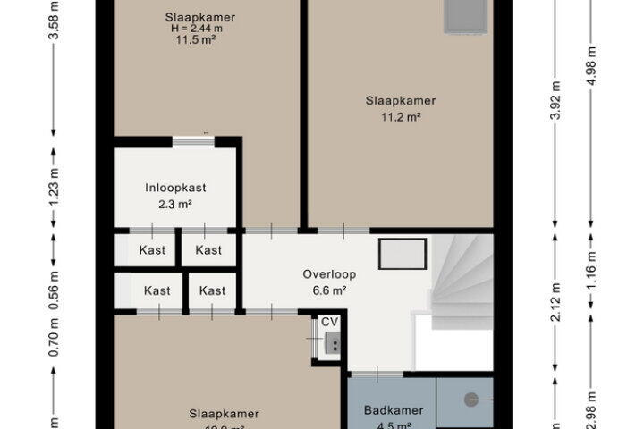 Plattegrond – President Kennedystraat 37, Steenwijk