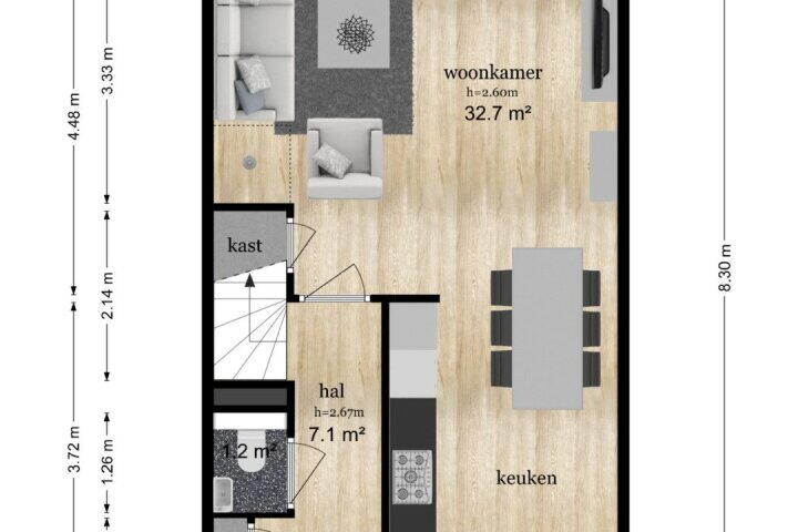 Plattegrond – Prins-Mauritslaan 7, Leersum