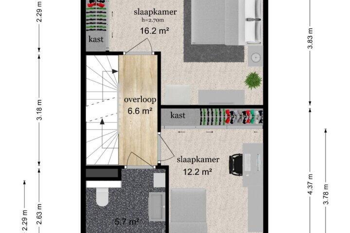 Plattegrond – Prins-Mauritslaan 7, Leersum