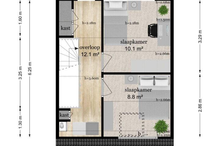 Plattegrond – Prins-Mauritslaan 7, Leersum