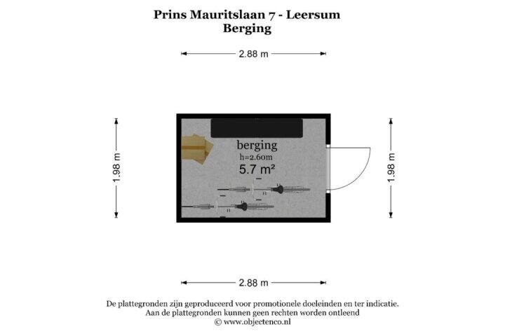 Plattegrond – Prins-Mauritslaan 7, Leersum