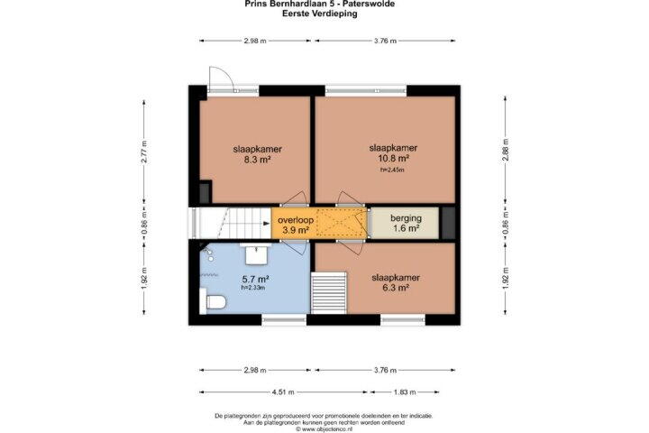 Plattegrond – Prins Bernhardlaan 5, Paterswolde