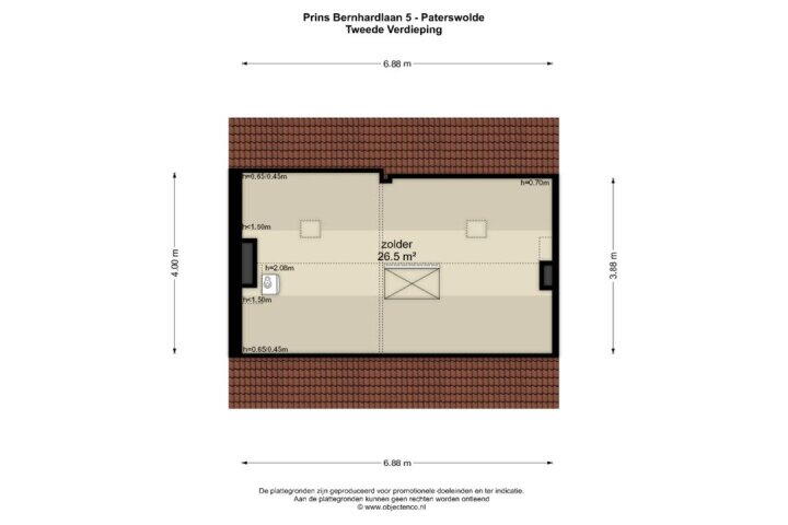 Plattegrond – Prins Bernhardlaan 5, Paterswolde