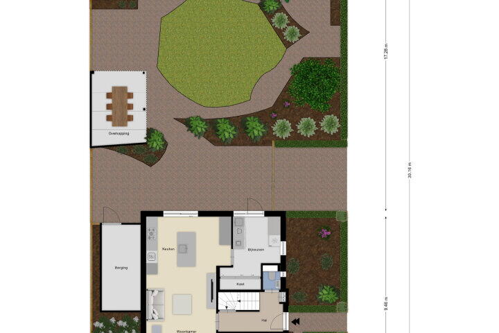 Plattegrond – Prins Bernhardstraat 1, Nispen