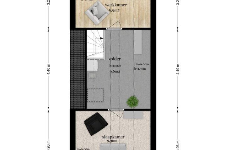 Plattegrond – Prins Clausdreef 1 a, Langbroek