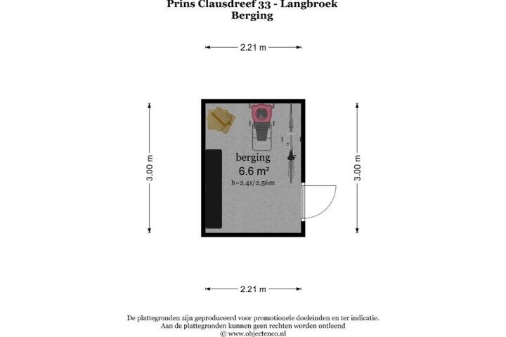 Plattegrond – Prins Clausdreef 33, Langbroek