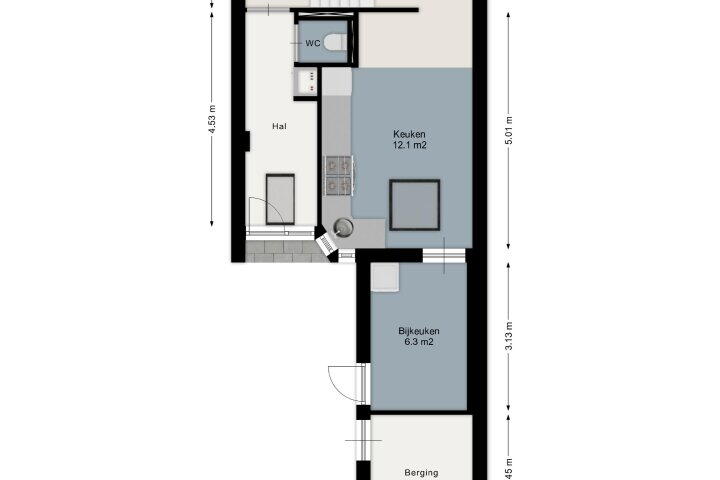 Plattegrond – Prins Clausstraat 61, Smilde