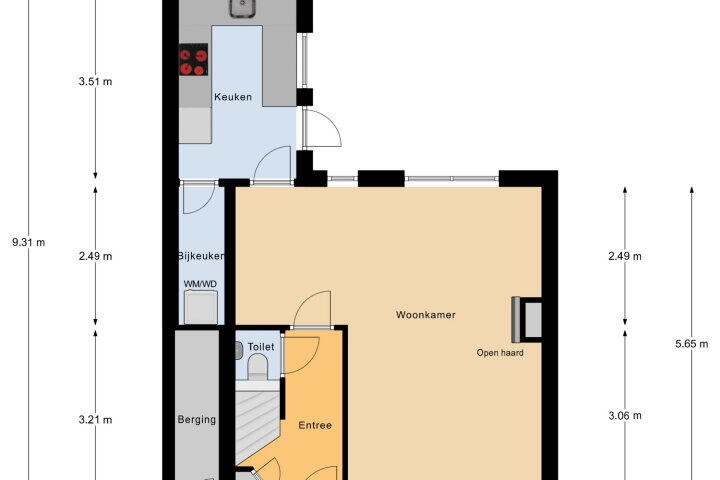 Plattegrond – Prinsenstraat 26, Vlissingen