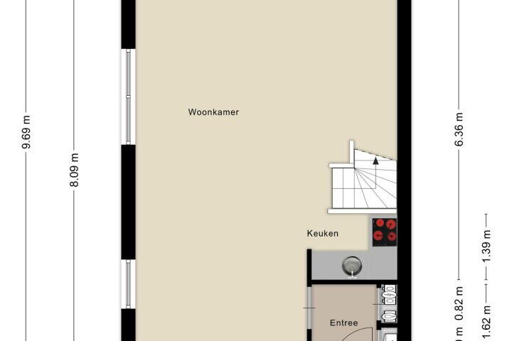 Plattegrond – Prinsenweg 11 K, Molenhoek