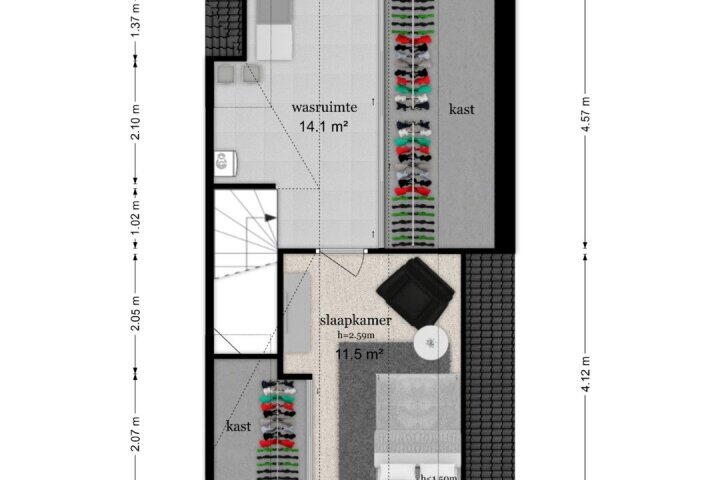 Plattegrond – Prinses Amaliahof 12, Leersum