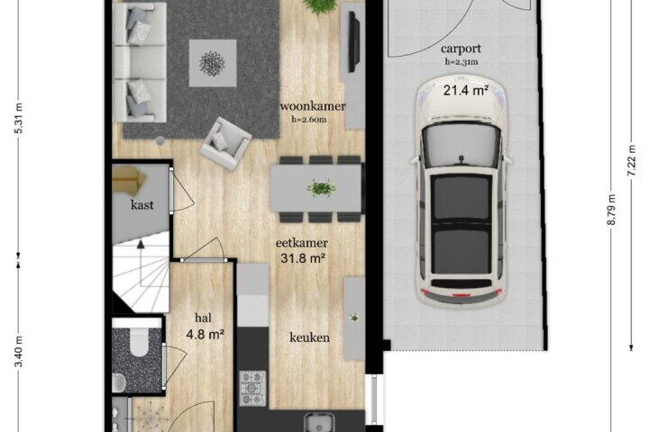 Plattegrond – Prinses Amaliahof 12, Leersum