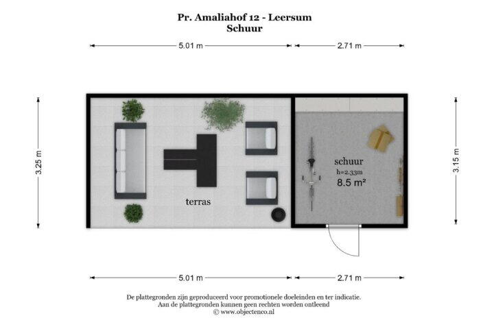 Plattegrond – Prinses Amaliahof 12, Leersum