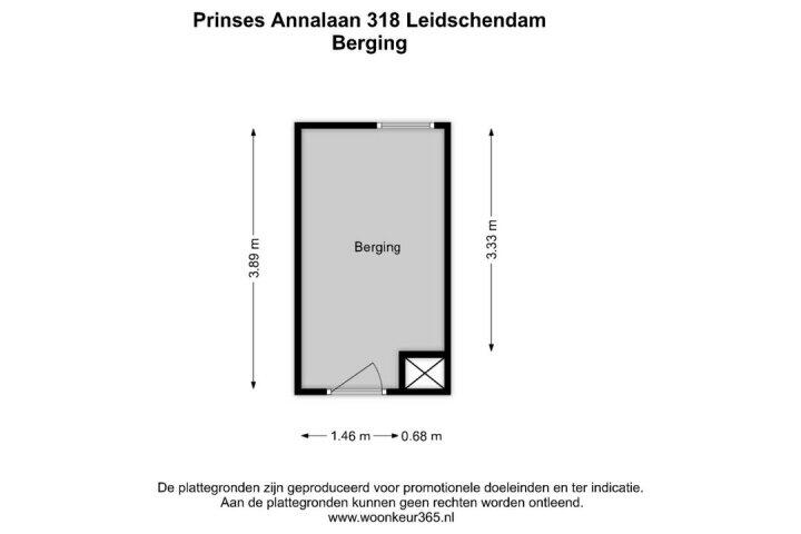 Plattegrond – Prinses Annalaan 318, Leidschendam
