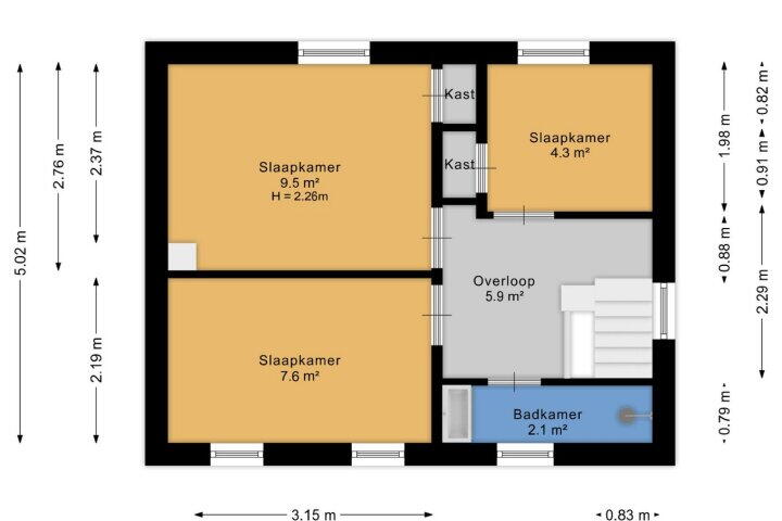 Plattegrond – Prinses Beatrixstraat 7, Vledder