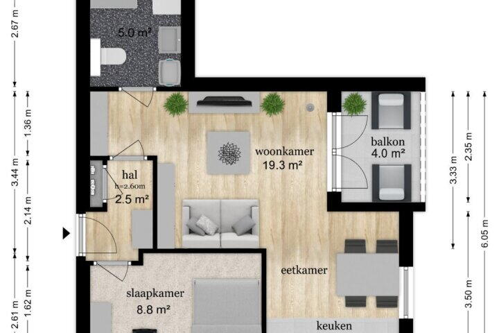Plattegrond – Prinses Margrietstraat 2 N, Woudenberg