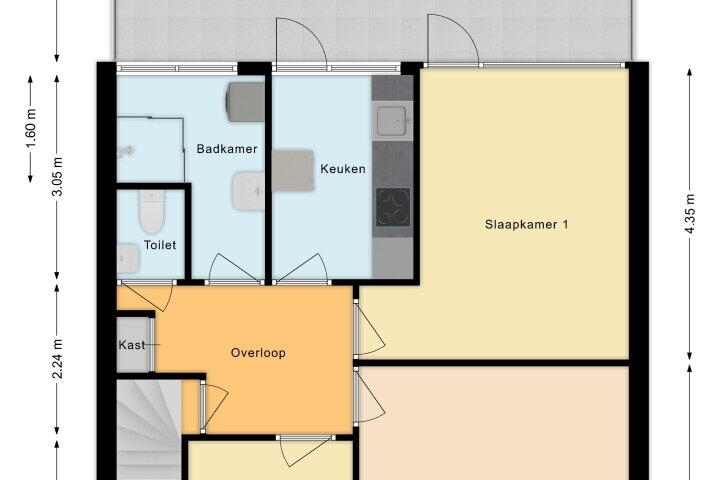 Plattegrond – Prinses Marijkestraat 22 A, Alphen Aan Den Rijn