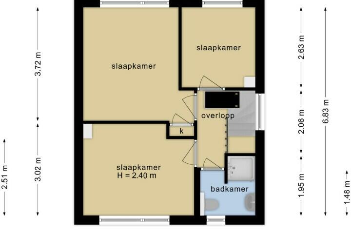 Plattegrond – Prinses Wilhelminalaan 5, Berg en Dal