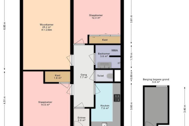 Plattegrond – Prins Frederiklaan 370, Leidschendam