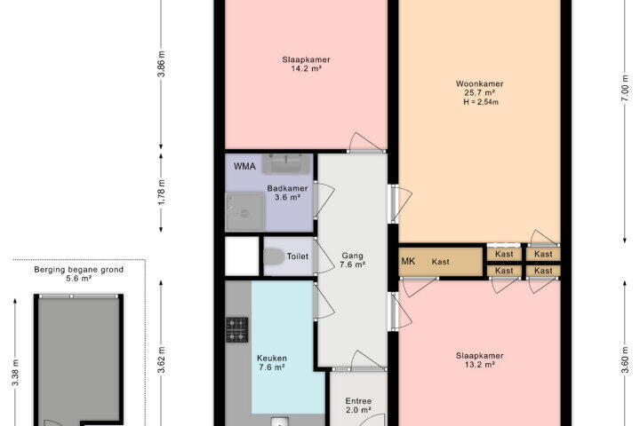 Plattegrond – Prins Frederiklaan 428, leidschendam