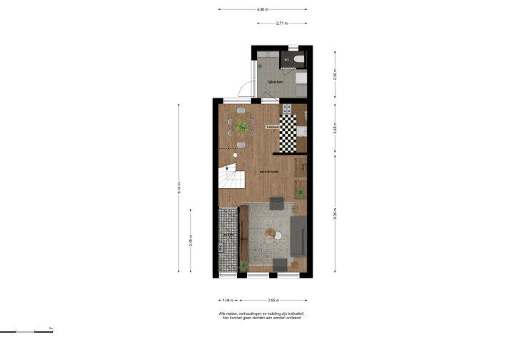 Plattegrond – Prins Hendrikstraat 106, Breda