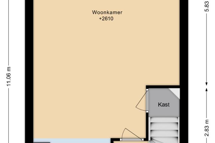 Plattegrond – Prins Hendrikstraat 26, Sliedrecht