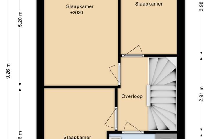 Plattegrond – Prins Hendrikstraat 26, Sliedrecht
