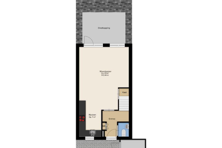 Plattegrond – Prins Mauritsplein 46, Hoogeveen